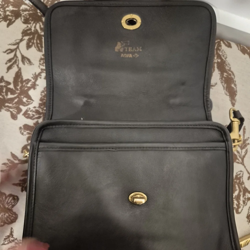 Vintage COACH Court Bag Old Coach Hand Bag Shoulder Bag Black Leather - Picture 11 of 17